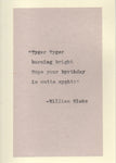William Blake Misquote Birthday Card | Funny Poetry English Literature Humor
