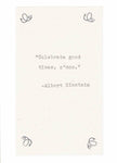 Albert Einstein Misquote Birthday Card | Funny Vintage Typed Science Humor