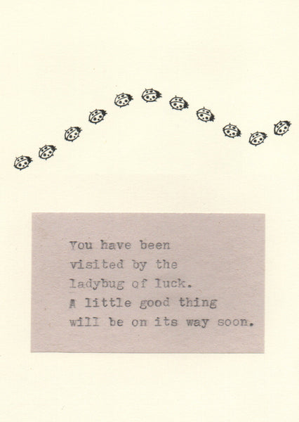 Ladybug Of Luck Card | Funny Encouragement Card Friendship Card