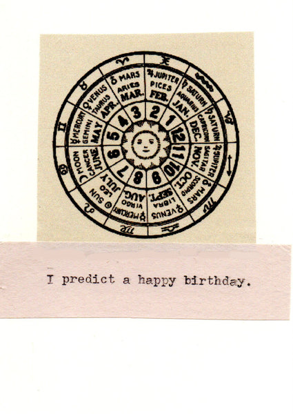 I Predict A Happy Birthday Card | Vintage Astrology Birthday Card