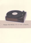 A Real Player Vintage Records Card | Funny Birthday Card Indie Music Humor