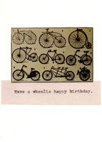 Have A Wheelie Happy Birthday Bicycle Birthday Card | Vintage Bike Humor Cycling Gift