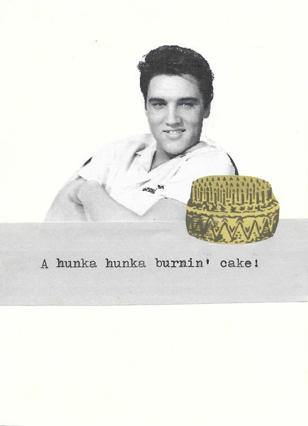 Hunka Hunka Burning Cake Elvis Presley Birthday Card | Vintage Funny Elvis Birthday Card