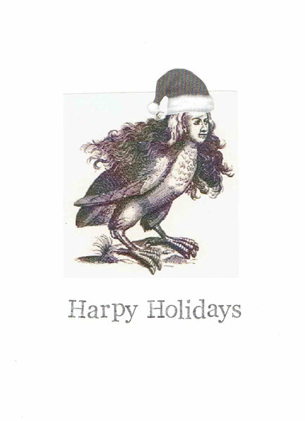 Harpy Holidays Christmas Card | Weird Funny Mythology Holiday Card - Blue Specs Studio