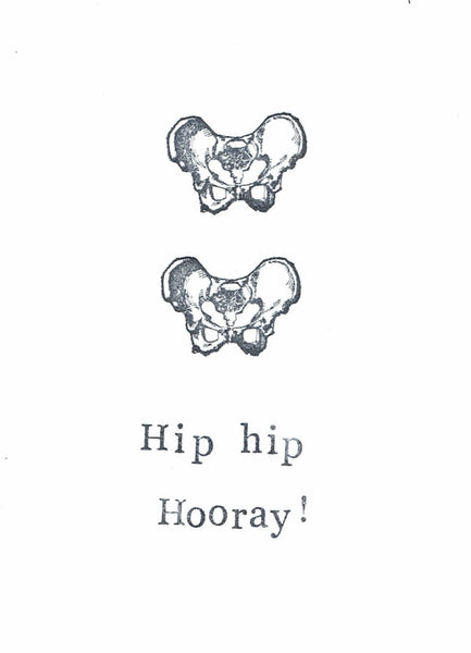 Hip Hip Hooray Funny Medical Humor Card Hip Replacement Humor Anatomy Science Pun