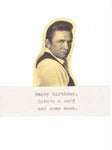 A Card And Some Cash Funny Birthday Card | Vintage Johnny Cash Country Music Humor