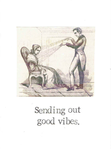 Sending Out Good Vibes Funny Hypnotist Card Get Well Soon Sympathy Thinking Of You