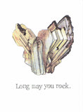 Long May You Rock Birthday Card | Minerals Crystal Funny Geology Humor Pun - Blue Specs Studio