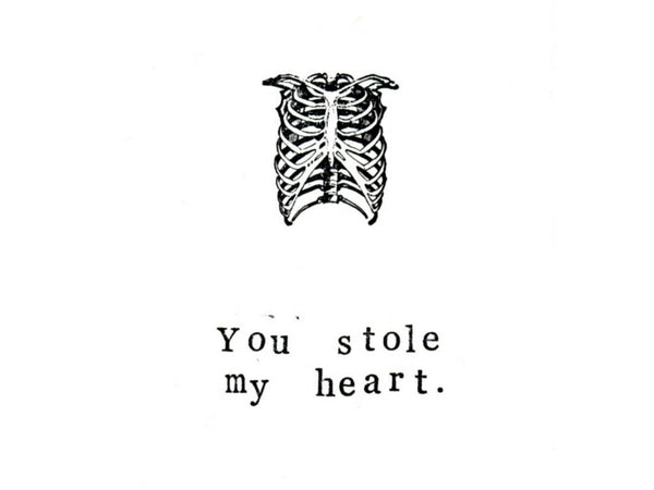 You Stole My Heart Funny Gothic Valentine Medical Humor Anniversary Card