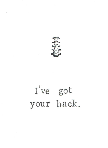 I've Got Your Back Anatomy Pun Card | Funny Medical Humor Chiropractor Card