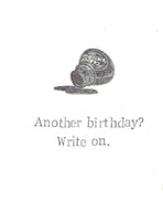 Another Birthday Write On Funny Birthday Card | Author Writer Poetry Humor