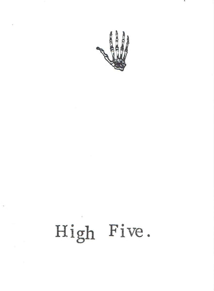 High Five Skeleton Hand Card | Funny Science Thank You Medical Humor Graduation Card - Blue Specs Studio