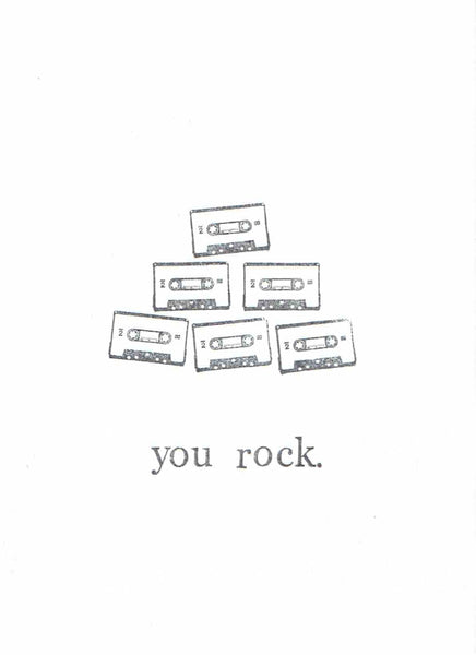 You Rock Funny Thank You Funny Birthday Card Cassette Tapes Indie Music Humor