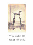 You Make Me Want To Stay Funny Dog Training Card Vintage Valentine