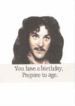 Prepare To Age Funny Birthday Card | Inigo Montoya Princess Bride Movie Humor - Blue Specs Studio