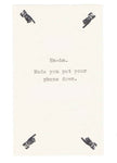 Made You Put Your Phone Down Prank Card | Vintage Typewriter Funny Birthday Card Sarcastic Humor - Blue Specs Studio