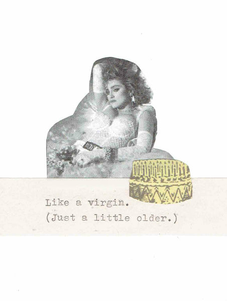 Like A Virgin Madonna Birthday Card | Funny 80's Music Humor