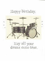 May Your Drums Come True Birthday Card | Music Humor Birthday Card For Drummer