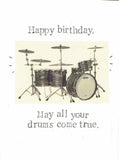 May Your Drums Come True Birthday Card | Music Humor Birthday Card For Drummer