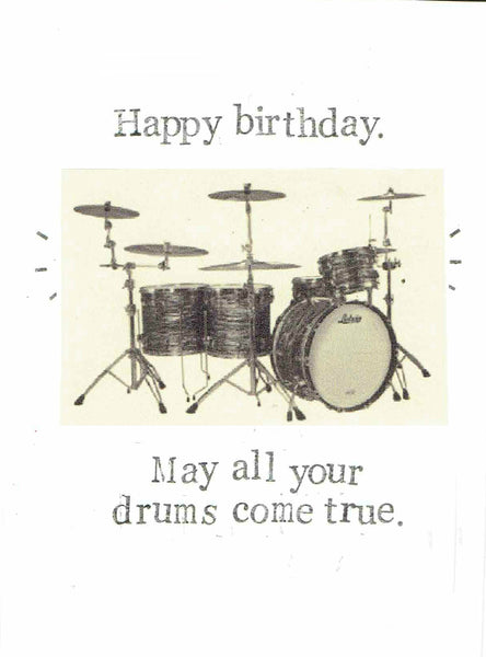 May Your Drums Come True Birthday Card | Music Humor Birthday Card For Drummer