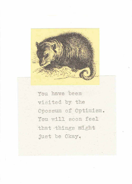 Opossum Of Optimism Card | Funny Inspirational Weird Animal Humor