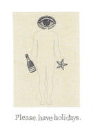 Please Have Holidays Weird Christmas Card | Funny Holiday Card Secular Gothic - Blue Specs Studio