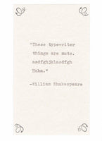 William Shakespeare Misquote Birthday Card | Funny Vintage Typed Writer Humor