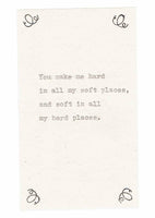Hard And Soft Places Funny Anniversary Card| Funny Valentine