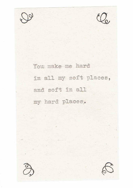 Hard And Soft Places Funny Anniversary Card| Funny Valentine