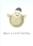 Swell Holiday Pufferfish Christmas Card | Funny Holiday Card Fish Pun - Blue Specs Studio